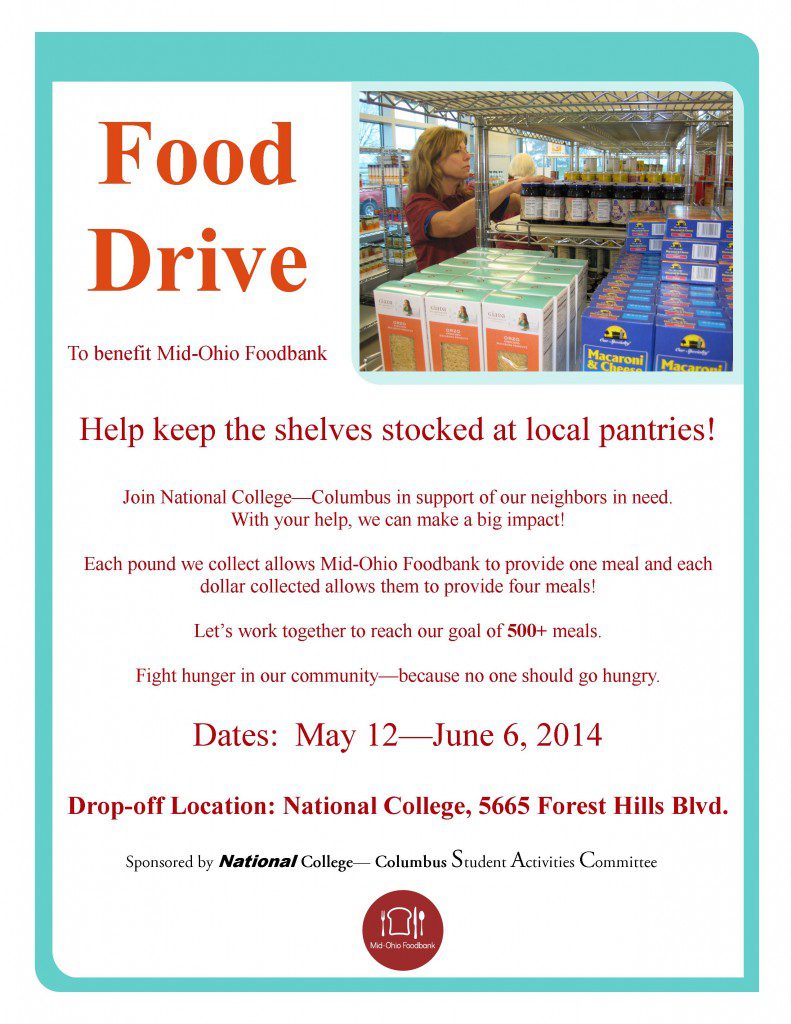 Food Drive for Mid Ohio Foodbank flyer1 - SAC sponsored